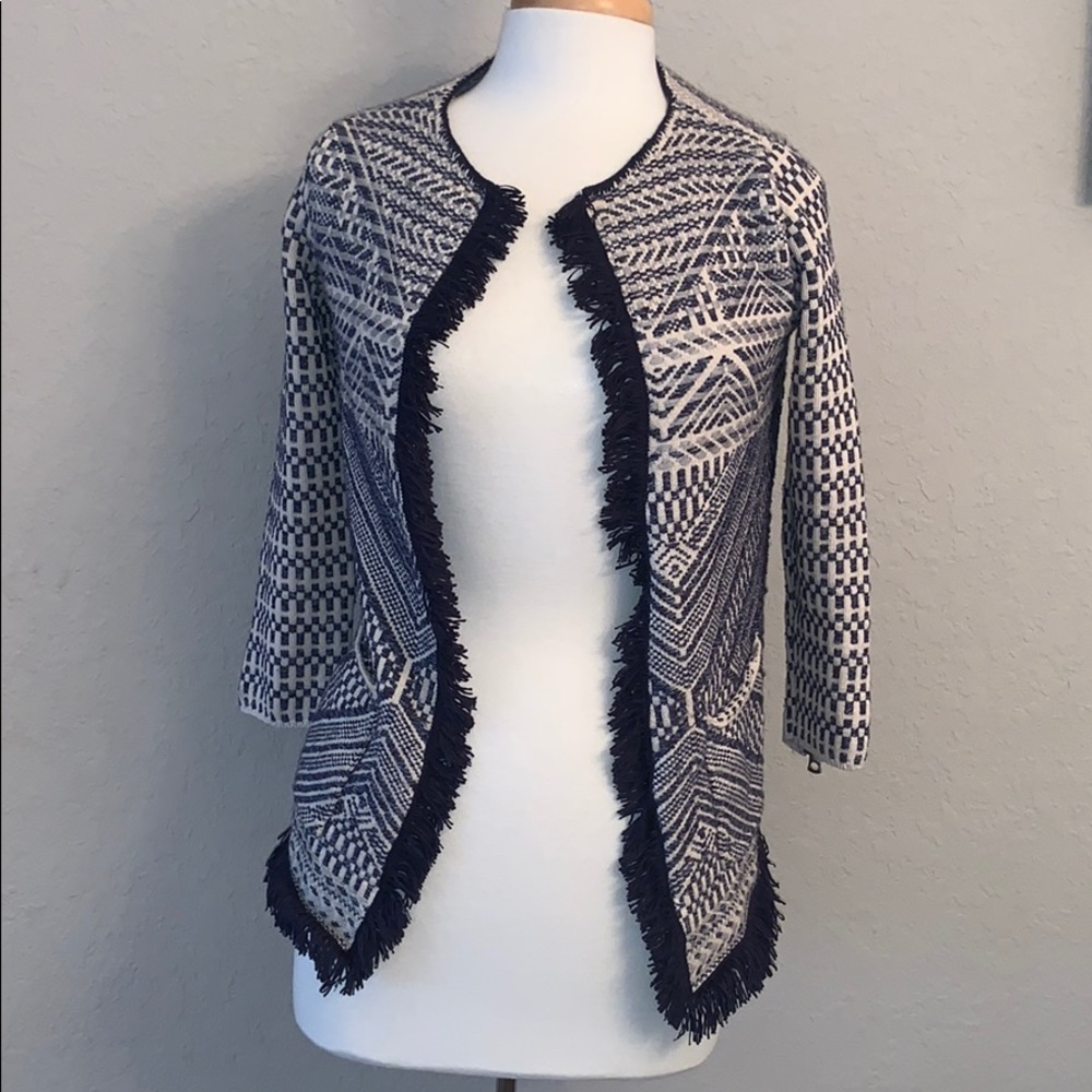 Lucky Brand Woven Sweater Jacket